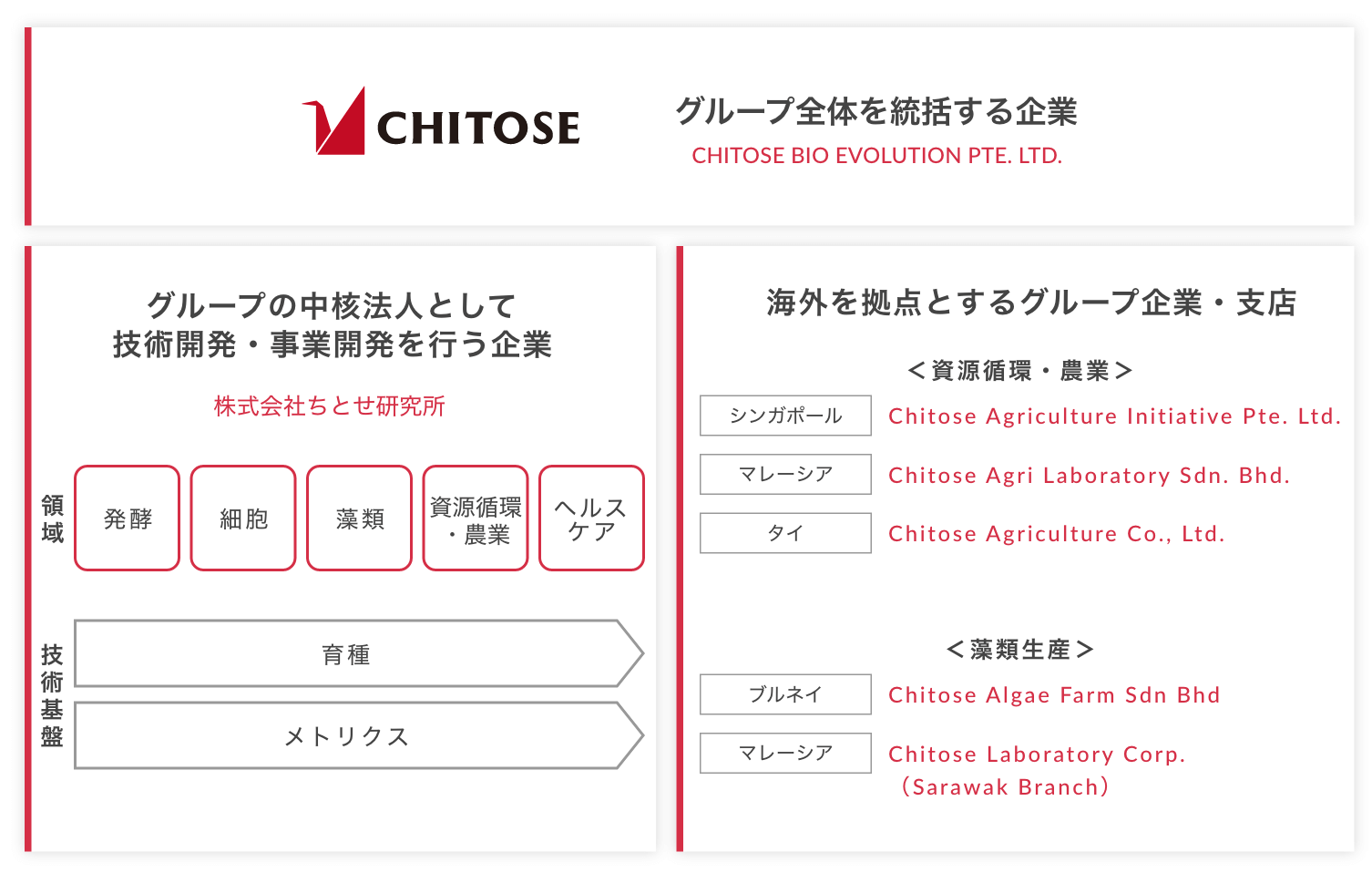 CHITOSEグループ組織図